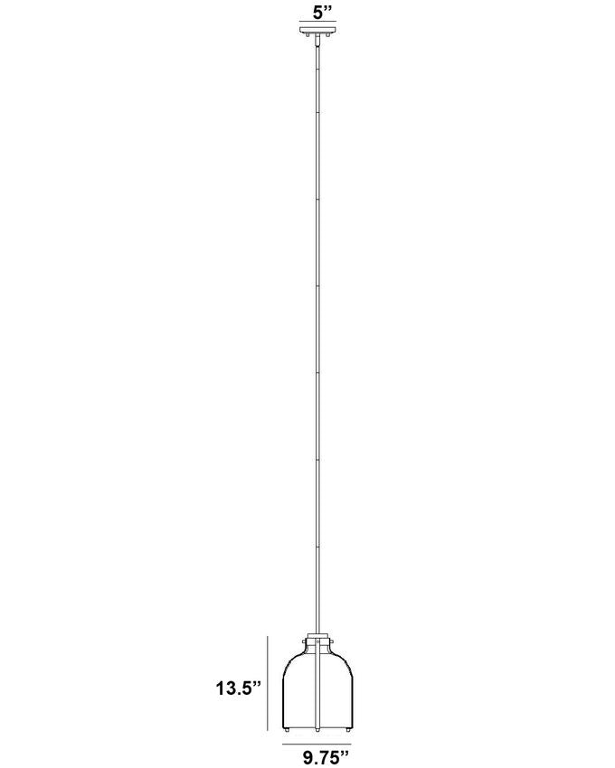Z-Lite Pearson 10" 1-Light Matte Black Pendant Light With White Opal Glass Shade