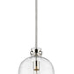 Z-Lite Pearson 10" 1-Light Polished Nickel Pendant Light With Clear Seedy Glass Shade