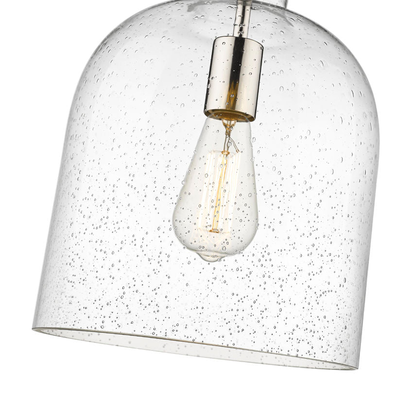 Z-Lite Pearson 10" 1-Light Polished Nickel Pendant Light With Clear Seedy Glass Shade