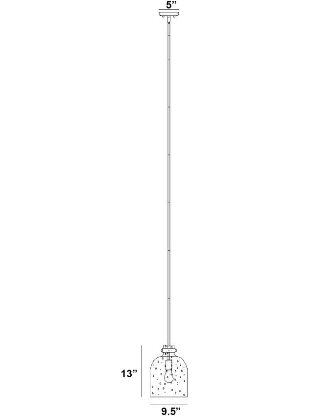 Z-Lite Pearson 10" 1-Light Polished Nickel Pendant Light With Clear Seedy Glass Shade