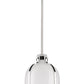 Z-Lite Pearson 10" 1-Light Polished Nickel Pendant Light With White Opal Glass Shade