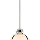 Z-Lite Pearson 10" 1-Light Polished Nickel Pendant Light With White Opal Glass Shade