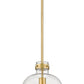 Z-Lite Pearson 10" 1-Light Rubbed Brass Pendant Light With Clear Seedy Glass Shade