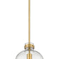Z-Lite Pearson 10" 1-Light Rubbed Brass Pendant Light With Clear Seedy Glass Shade
