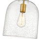 Z-Lite Pearson 10" 1-Light Rubbed Brass Pendant Light With Clear Seedy Glass Shade