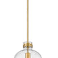 Z-Lite Pearson 10" 1-Light Rubbed Brass Pendant Light With Clear Seedy Glass Shade