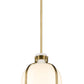 Z-Lite Pearson 10" 1-Light Rubbed Brass Pendant Light With White Opal Glass Shade