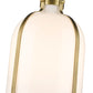 Z-Lite Pearson 10" 1-Light Rubbed Brass Pendant Light With White Opal Glass Shade