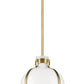 Z-Lite Pearson 10" 1-Light Rubbed Brass Pendant Light With White Opal Glass Shade