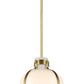 Z-Lite Pearson 10" 1-Light Rubbed Brass Pendant Light With White Opal Glass Shade