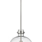 Z-Lite Pearson 12" 1-Light Brushed Nickel Pendant Light With Clear Seedy Glass Shade