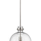Z-Lite Pearson 12" 1-Light Brushed Nickel Pendant Light With Clear Seedy Glass Shade