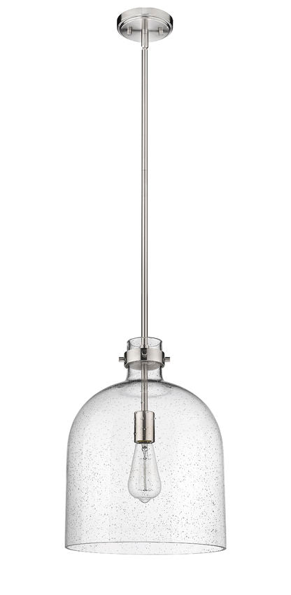 Z-Lite Pearson 12" 1-Light Brushed Nickel Pendant Light With Clear Seedy Glass Shade