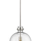 Z-Lite Pearson 12" 1-Light Brushed Nickel Pendant Light With Clear Seedy Glass Shade