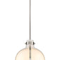 Z-Lite Pearson 12" 1-Light Brushed Nickel Pendant Light With White Opal Glass Shade