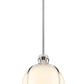 Z-Lite Pearson 12" 1-Light Brushed Nickel Pendant Light With White Opal Glass Shade