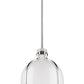 Z-Lite Pearson 12" 1-Light Brushed Nickel Pendant Light With White Opal Glass Shade