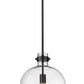 Z-Lite Pearson 12" 1-Light Matte Black Pendant Light With Clear Seedy Glass Shade