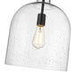 Z-Lite Pearson 12" 1-Light Matte Black Pendant Light With Clear Seedy Glass Shade