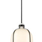Z-Lite Pearson 12" 1-Light Matte Black Pendant Light With White Opal Glass Shade