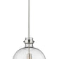 Z-Lite Pearson 12" 1-Light Polished Nickel Pendant Light With Clear Seedy Glass Shade