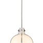 Z-Lite Pearson 12" 1-Light Polished Nickel Pendant Light With White Opal Glass Shade