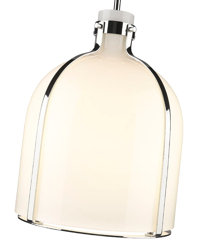 Z-Lite Pearson 12" 1-Light Polished Nickel Pendant Light With White Opal Glass Shade
