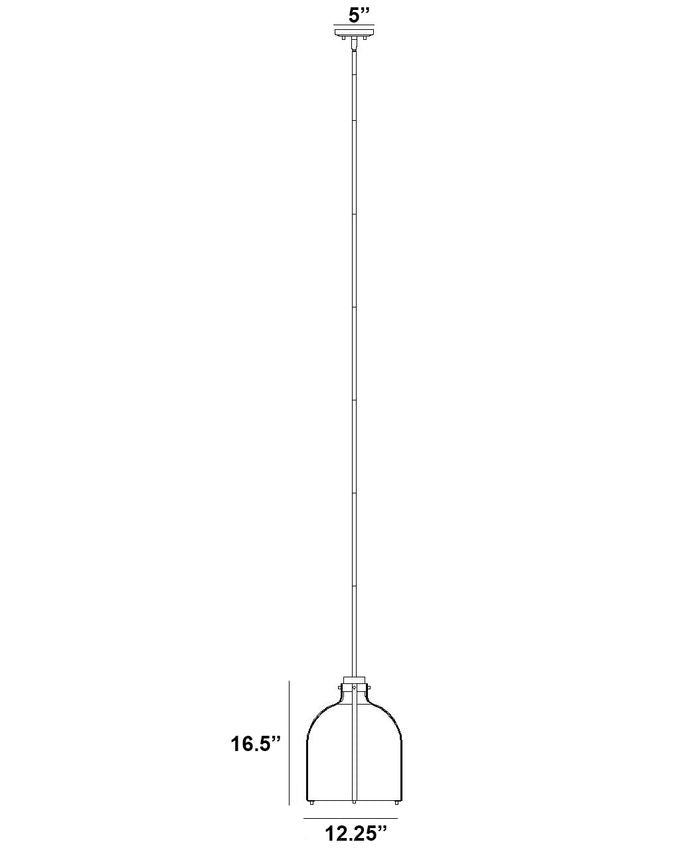Z-Lite Pearson 12" 1-Light Polished Nickel Pendant Light With White Opal Glass Shade