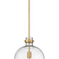 Z-Lite Pearson 12" 1-Light Rubbed Brass Pendant Light With Clear Seedy Glass Shade