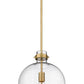 Z-Lite Pearson 12" 1-Light Rubbed Brass Pendant Light With Clear Seedy Glass Shade