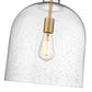 Z-Lite Pearson 12" 1-Light Rubbed Brass Pendant Light With Clear Seedy Glass Shade