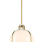 Z-Lite Pearson 12" 1-Light Rubbed Brass Pendant Light With White Opal Glass Shade