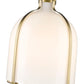 Z-Lite Pearson 12" 1-Light Rubbed Brass Pendant Light With White Opal Glass Shade