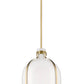 Z-Lite Pearson 12" 1-Light Rubbed Brass Pendant Light With White Opal Glass Shade