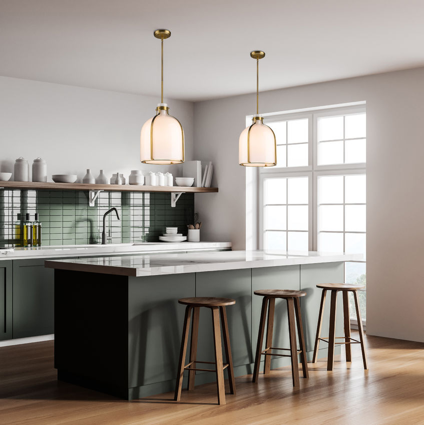 Z-Lite Pearson 12" 1-Light Rubbed Brass Pendant Light With White Opal Glass Shade
