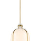 Z-Lite Pearson 12" 1-Light Rubbed Brass Pendant Light With White Opal Glass Shade