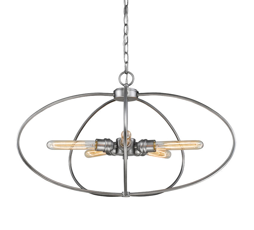 Z-Lite Persis 29" 5-Light Old Silver Steel Pendant Light