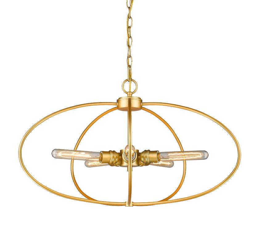 Z-Lite Persis 29" 5-Light Satin Gold Steel Pendant Light