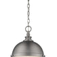 Z-Lite Peyton 12" 2-Light Antique Nickel Mini Pendant Light With Opal Etched Glass Shade
