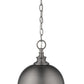 Z-Lite Peyton 12" 2-Light Antique Nickel Mini Pendant Light With Opal Etched Glass Shade