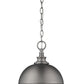 Z-Lite Peyton 12" 2-Light Antique Nickel Mini Pendant Light With Opal Etched Glass Shade