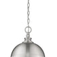 Z-Lite Peyton 12" 2-Light Brushed Nickel Mini Pendant Light With Opal Etched Glass Shade