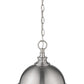 Z-Lite Peyton 12" 2-Light Brushed Nickel Mini Pendant Light With Opal Etched Glass Shade