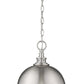 Z-Lite Peyton 12" 2-Light Brushed Nickel Mini Pendant Light With Opal Etched Glass Shade