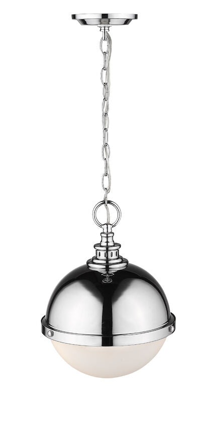 Z-Lite Peyton 12" 2-Light Chrome Mini Pendant Light With Opal Etched Glass Shade