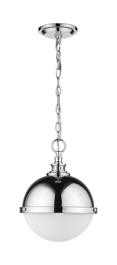 Z-Lite Peyton 12" 2-Light Chrome Mini Pendant Light With Opal Etched Glass Shade