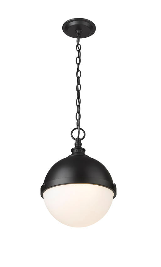 Z-Lite Peyton 12" 2-Light Matte Black Iron Pendant Light