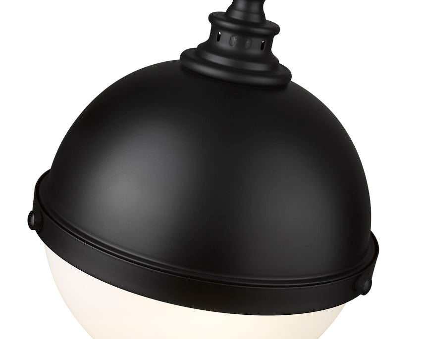 Z-Lite Peyton 12" 2-Light Matte Black Iron Pendant Light