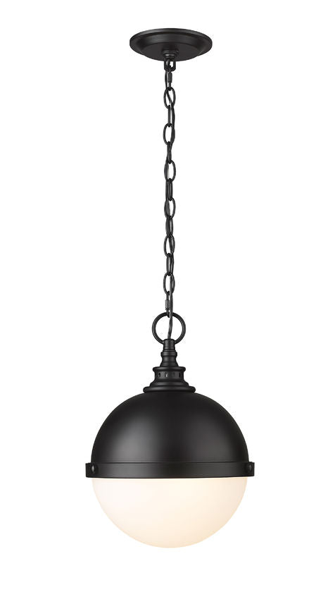 Z-Lite Peyton 12" 2-Light Matte Black Iron Pendant Light