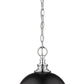 Z-Lite Peyton 12" 2-Light Matte Black and Chrome Mini Pendant Light With Opal Etched Glass Shade